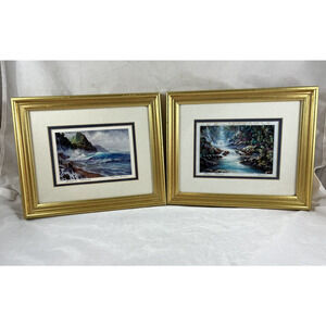 Pair Robert Thomas Kona Hawaii Giclée Prints Wall Art Framed Vintage